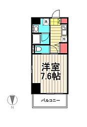 クレイシア門前仲町 3階1Kの間取り