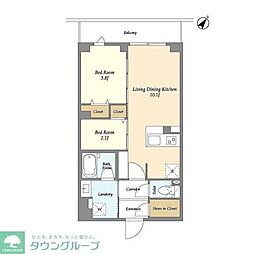 ＫＤＸレジデンス田園調布南 1階2LDKの間取り