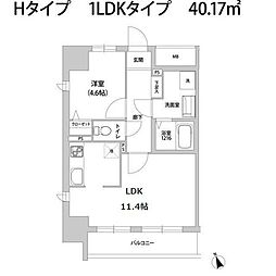 KANZE SHIBAURA RESIDENCE 9階1LDKの間取り