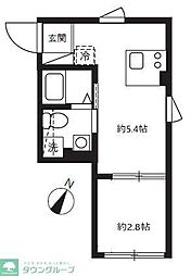 アピチェ田園調布 3階1DKの間取り
