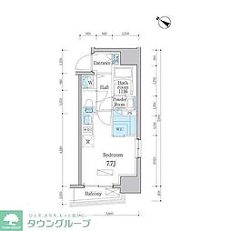 デュオフラッツ日本橋水天宮 3階ワンルームの間取り