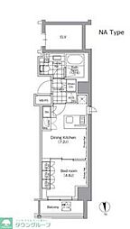 パークハビオ門前仲町 13階1DKの間取り