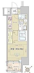 レビスタ白金高輪 5階1Kの間取り