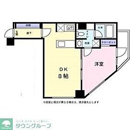 ベルファース麻布十番 7階1DKの間取り