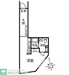 クリオ ラモード木場公園 2階ワンルームの間取り