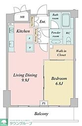 パークプレイス三田 3階1LDKの間取り