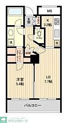 サウスポート品川レジデンス 2階1LDKの間取り