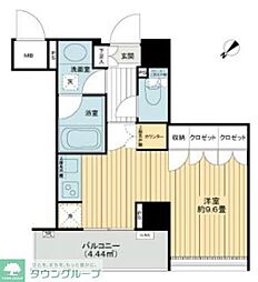クオリア銀座やま祢ビル 10階ワンルームの間取り