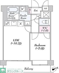 Daiwa芝浦ビル 11階1LDKの間取り