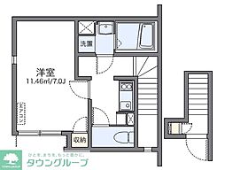 レオネクストトリクレイオ池上 2階1Kの間取り