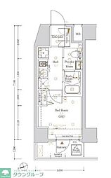 Log戸越 8階1Kの間取り