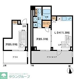 レジデンス白金コローレ 1階2LDKの間取り