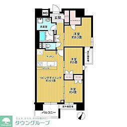 リビオレゾン人形町 6階3LDKの間取り