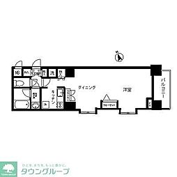 トーシンフェニックス芝アストラーレ 8階1DKの間取り