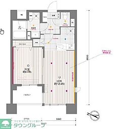 ドゥーエ月島 6階1LDKの間取り