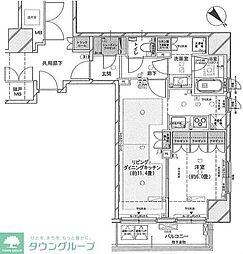 レフィール築地レジデンス 4階1LDKの間取り