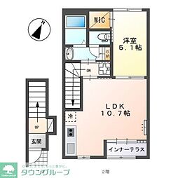 Ｇｒａｎｄ　Ｐｏｉｒｅ 2階1LDKの間取り