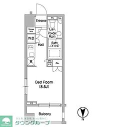 コンフォリア大森ＤＥＵＸ 8階ワンルームの間取り