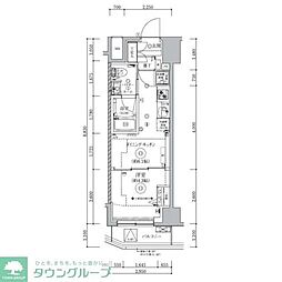 クオリタス門前仲町 3階1DKの間取り