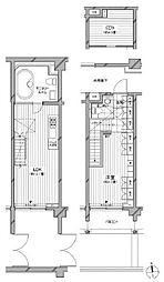 カスタリア麻布十番七面坂 1階1LDKの間取り