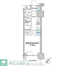 ＭＦＰＲコート武蔵小山 8階1Kの間取り
