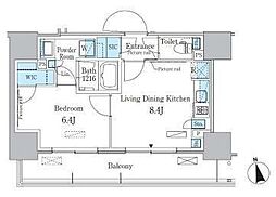 パークアクシス東陽町・親水公園 12階1LDKの間取り