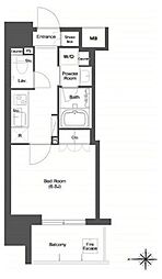 ラクラス蒲田 2階1Kの間取り