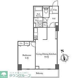 リバーシティ21新川 20階1LDKの間取り