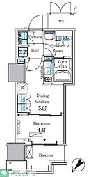 HARUMI　FLAG　PORT　VILLAGE　A棟 14階1DKの間取り