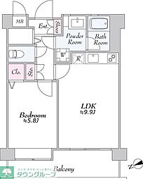 Daiwa芝浦ビル 10階1LDKの間取り