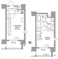 ドゥーエ月島 10階1LDKの間取り