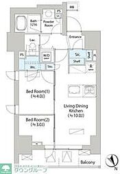 バウスフラッツ日本橋馬喰町 7階2LDKの間取り