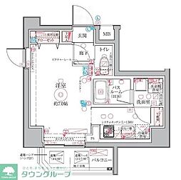 クレヴィスタ亀戸VI 6階1Kの間取り