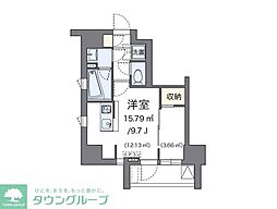 ＬＯＶＩＥ麻布十番 10階ワンルームの間取り