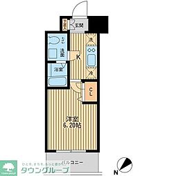 エコロジー潮見レジデンス 2階1Kの間取り
