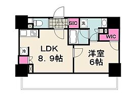 パークアクシス東陽町・親水公園 7階1LDKの間取り