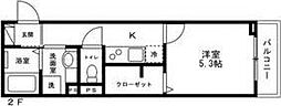 エンジェルK　等々力 2階1Kの間取り