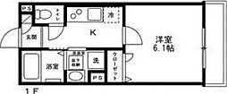 エンジェルK　等々力 1階1Kの間取り