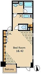 GRASSE 9階ワンルームの間取り