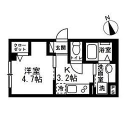 (仮称)板橋区板橋1丁目新築 1階1Kの間取り