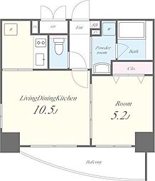 ESPERANZA AZABU 6階1LDKの間取り