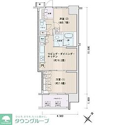 エスティメゾン豊洲レジデンスＣ 9階2LDKの間取り