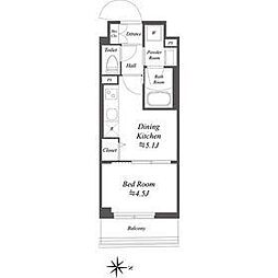 ドゥーエ亀戸II 3階1DKの間取り