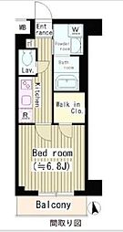 プルメリアレジデンス大森 2階1Kの間取り