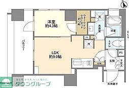 パークリュクス虎ノ門 2階1LDKの間取り