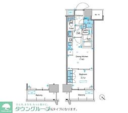 パークアクシス豊洲キャナル 8階1DKの間取り