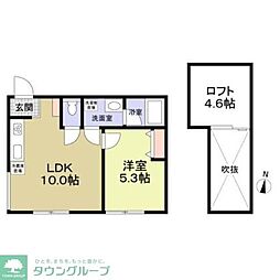 Ｄｉａｍｏｎｄ．　Ｃｏｕｒｔ 2階1LDKの間取り