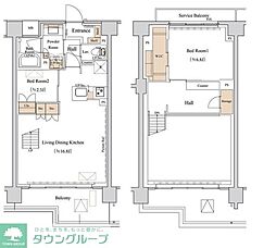 ブランシエスタ西馬込 6階2LDKの間取り