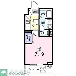 フィーカ蒲田 1階1Kの間取り