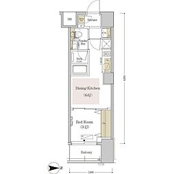 アーバネックス森下III 6階1DKの間取り